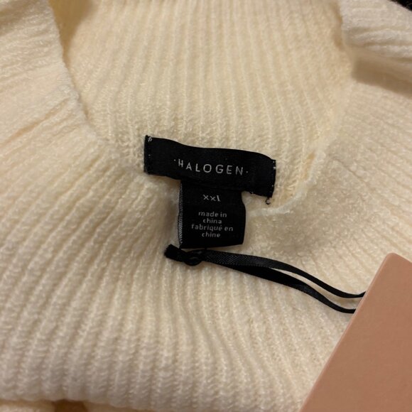 Halogen Womens Funnel Neck Ribbed Sweater XXL Ivory - Picture 4 of 5